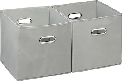Produktbild von MODFU 2er Set Faltbox Klappbox AufbewahrungsboxStoff Stoff Kiste Faltschachtel Regalbox Aufbewahrung Boxas Grau