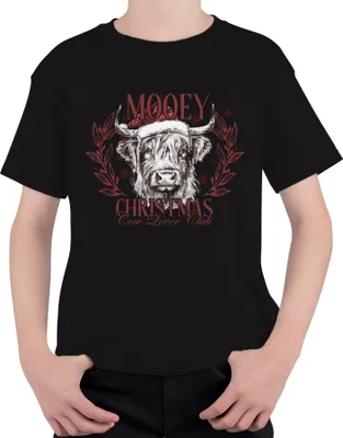 Produktbild von Mooey Christmas Kuh Kühe Kuhliebhaber - Weihnachten Xmas Christmas Uni Kinder T-Shirt, Schwarz, 104