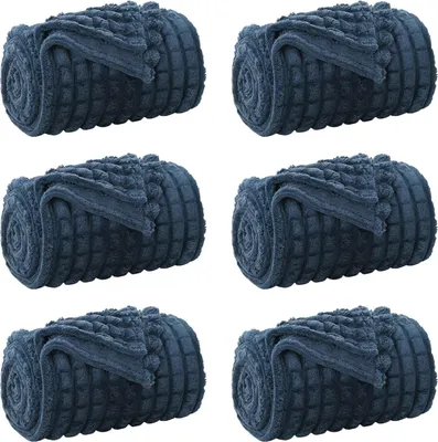 Produktbild von vidaXL Wohndecken 6 pcs Marineblau 240 x 220 cm Fleece