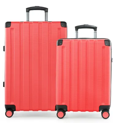 Immagine prodotto di HAUPTSTADTKOFFER Q-Damm - Set di valigie  Valigia da cabina + valigia da viaggio media con espansione, set di 2 valigie rigide, 4 ruote, Check-Im Luggage, TSA, Korall