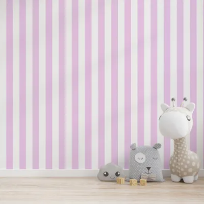 Produktbild von TADESSI Tapete Kinderzimmer M1-No.767 Vliestapete Rosa Weiß Streifentapete Jungenzimmer Mädchenzimmer