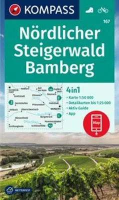 Obrázok produktu pre KOMPASS Turistická mapa 167 Severný Steigerwald, Bamberg 1:50 000