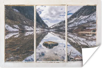Produktbild von MuchoWow® Poster Aussicht - Berg - Wasser 30x20 cm - Plakate - Print