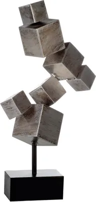 Produktbild von Casablanca by Gilde Dekofigur Skulptur Cubes antik-silber H. 56 cm,74753