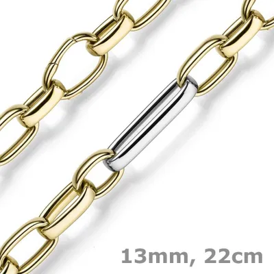 13mm-Phantasie-Armband-aus-585-Gold-gelb-weiß-22cm