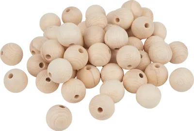Produktbild von VBS Holzkugeln durchgebohrt "Ø 35 mm" 50 Stück