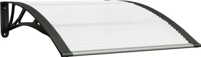 Image de vidaXL Auvent de porte noir et transparent 100x75 cm Polycarbonate