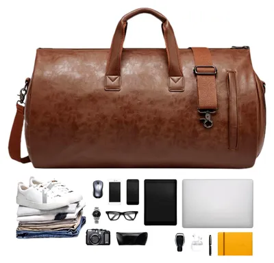 Produktbild von Umwandelbare Kleider- und Reisetasche aus Kunstleder mit Schuhfach