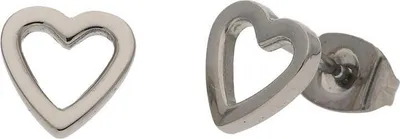 Produktbild von Boccia Damen Ohrstecker Herzform aus Titan in silberfarben - 05029-01