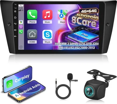 Obrázok produktu pre Android autorádio – 9-palcový HD dotykový displej – 8-jadrový procesor – bezdrôtové pripojenie CarPlay a Android Auto