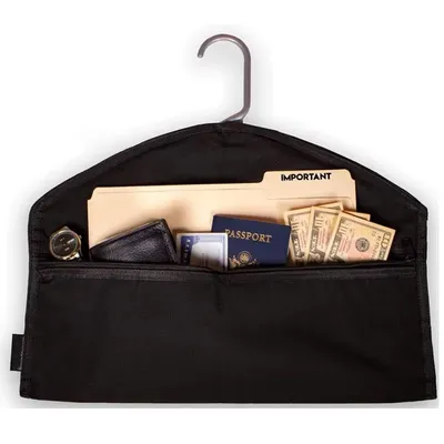 Produktbild von Kleiderbügel Safe Geheimversteck – Versteckte Tasche für Wertsachen im Kleiderschrank & auf Reisen