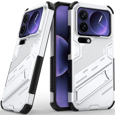 Produktbild von Armor Hülle für Xiaomi 17 Pro Max Hybrid PC TPU Bumper Stoßfestes Schutzhülle mit Standfunktion Weiß