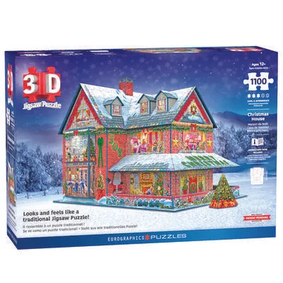 Productafbeelding van Eurographics 3D Puzzel: Kersthuis - Winterdecoratie bouwset