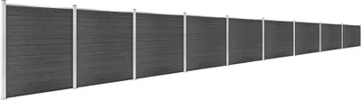 Produktbild von vidaXL Zaunelement Set WPC 1564x186 cm Schwarz
