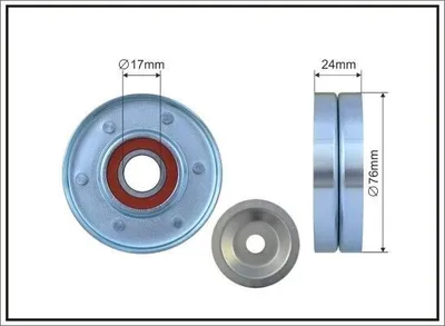 Produktbild von CAFFARO 500152 Spannrolle Keilrippenriemen 76mm für BMW 5 Limousine (E34) für AUDI A6 Avant (4A5, C4) A6 Limousine (4A2, C4)