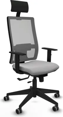 Produktbild von Bürostuhl mit Kopfstütze Piqueras y Crespo 1D066G1 Hellgrau