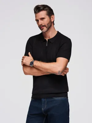 Produktbild von Ombre Clothing Herren-T-Shirt mit Kragen Ansiulphus schwarz S