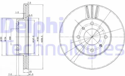 Produktbild von 2x DELPHI Bremsscheibe BG2567 für NISSAN ALMERA II Hatchback (N16) PRIMERA (P11)