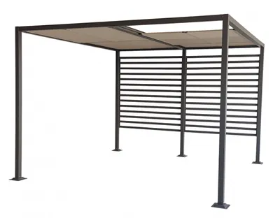 Produktbild von Gartenpavillon Pergola Gartenmöbel Gartenmöbelzubehör Pavillon Gazebo Strapazierfähig elegante Form Rostfrei Sonnenschutz Überdachung Alu Garten  "Amun" 3 x 4 m von Jet-Line