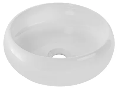 Zdjęcie produktu dla Umywalka Nablatowa Ceramiczna 36X36 Cm Biały Połysk Okrągła