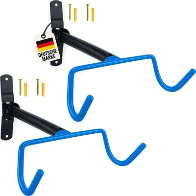 Produktbild von 2x WELLGRO Wand Fahrradhalter - Stahl - Tragkraft bis 30 kg - Wandmontage - Fahrrad Ständer - klappbar - Farbe wählbar