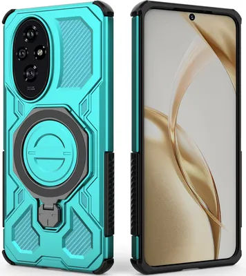 Obrázek produktu pro Odolný kryt na mobil pro Honor 200, robustní pouzdro s prstenovým stojánkem, magnetický držák a stojánkem mátově zelená