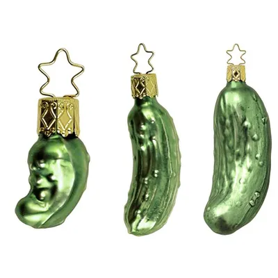 Produktbild von INGE-GLAS Weihnachts-Anhänger Die Legende der Weihnachts-Gurke Set | IG-1-115-15