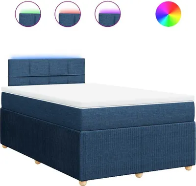 Produktbild von vidaXL Boxspringbett mit Matratze Blau 120x200 cm Stoff