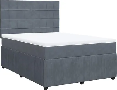 Produktbild von vidaXL Boxspringbett mit Matratze Dunkelgrau 160x200 cm Samt