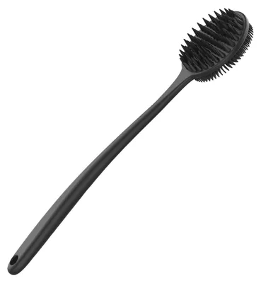 Productafbeelding van Siliconen rugborstel – met lange handgreep – voor het scrubben en masseren onder de douche – geschikt voor mannen en vrouwen