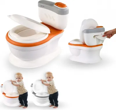 Produktbild von Mobiclinic Kids, Töpfchen mit Entladungssound, Kleinkind, Toikid, Alter 1-3 Jahre, Mit Deckel, Toilettenpapierfach, Batteriebetrieben