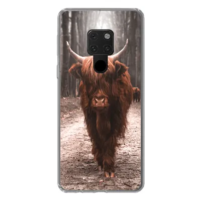 Produktbild von MuchoWow® Handyhülle Schutzhülle Hülle für Huawei P40 Lite Schottischer Hochländer - Wald - Kuh - Tiere - Natur Silikon Softcase Handy Hülle - Handy