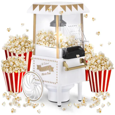 Image de Machine à pop-corn rétro NK, 1200W, à air chaud – Appareil à pop-corn sans huile, capacité de 0,3L, compact