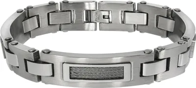 Zdjęcie produktu dla Bransoletka Zeeme stal nierdzewna polerowana matowa z linką stalową o długości 21,5 cm