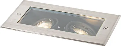 Produktbild von Moderner Bodenstrahler aus Stahl, 2 Flammig, Verstellbar, IP65   Oneon