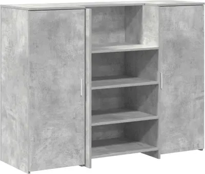 Zdjęcie produktu dla Biurko recepcyjne betonowe szare 135x50x103,5 cm drewno klejone