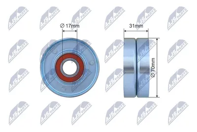 Produktbild von NTY RNK-CH-053 Spannrolle Keilrippenriemen 70mm für JEEP CHEROKEE (XJ) für CHRYSLER Voyager / Grand Voyager III (GS)