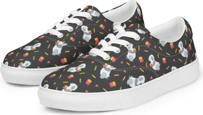 Produktbild von Mr. & Mrs. Panda Sneaker Damen Panda Pommes Größe 42 1/2 - Grau - Geschenk, Halbschuhe, Freizeitschuh, Damenschuhe, Muster, Turnschuhe, Sportschuhe