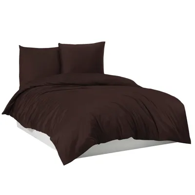 Produktbild von Bettwäsche Bettgarnitur Bettbezug 100% Baumwolle 135x200 155x220 200x200 200x220, Farbe:Dunkelbraun, Größe:155 x 220 cm