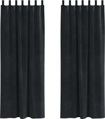 Obrázek produktu pro vidaXL Blackout závěsy 2 ks Black 140 x 245 cm Velvet