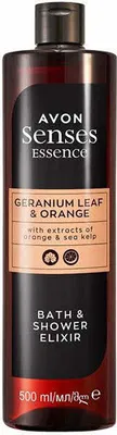 Produktbild von AVON Bade- und Duschelixier mit Geranienblättern und Orange, 500 ml