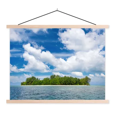 Produktbild von MuchoWow® Textilposter Insel - Sommer - Tropisch 40x30 cm mit holzfarbenen Rahmen - Bilder
