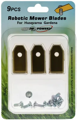Produktbild von 9x Ersatzmesser 0,75mm Titan Gold kompatibel mit Husqvarna Gardena Mähroboter