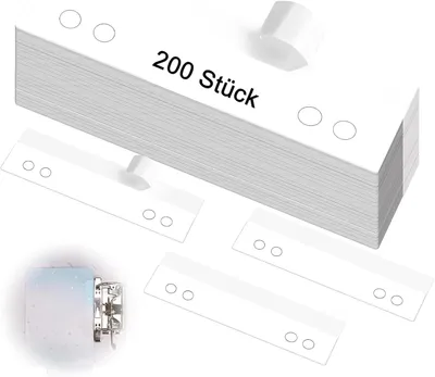 Produktbild von Selbstklebende transparente Streifen mit 4 Löchern, 105 x 30 mm, 200 Stück, für Organisation