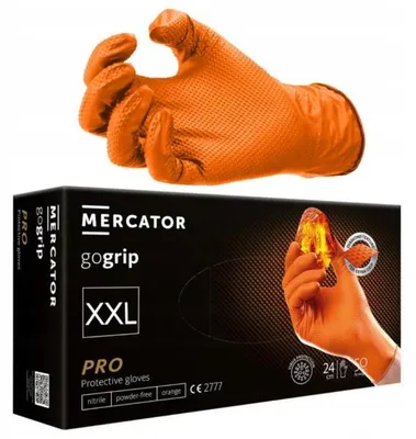 Obrázok produktu pre Jednorazové Rukavice Mercator GoGrip Nitril Oranžová Veľkosť XXL 50 Ks Pre Prácu