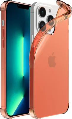 A smartphone with a transparent case is shown diagonally against a white background.