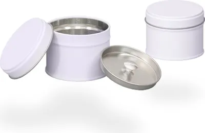 Produktbild von tea4chill Teedosen / Kaffeedosen / Vorratsdosen Set, 2 Dosen je 30g, weiß mit Stülpdeckel