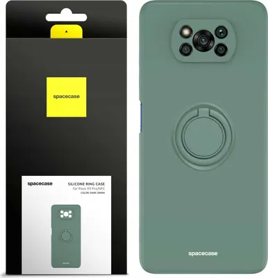 Produktbild von Spacecase Silikon Ring Poco X3 Pro/NFC dunkelgrün