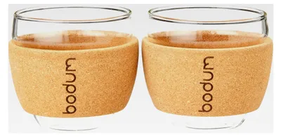 Produktbild von Pavina Set 2 Gläser, Glas, Transparent/Kork, 0,1 L, 6,3 x 6,3 x 6,2 cm, 2 Stück