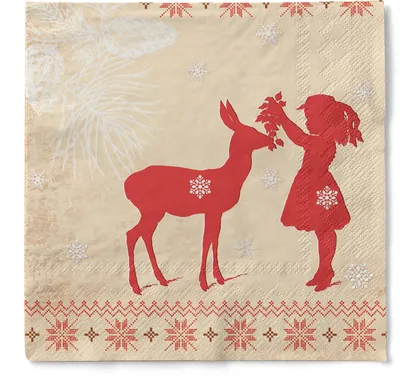 Produktbild von Sovie HORECA Weihnachtsserviette Sarah aus Tissue 40 x 40 cm, 100 Stück